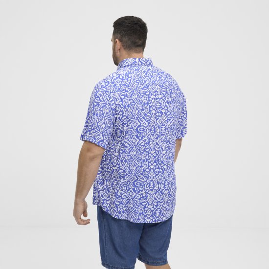North Latitude Shirt Denim Printed Allover Blue - Ризи - мъжки ризи големи размери