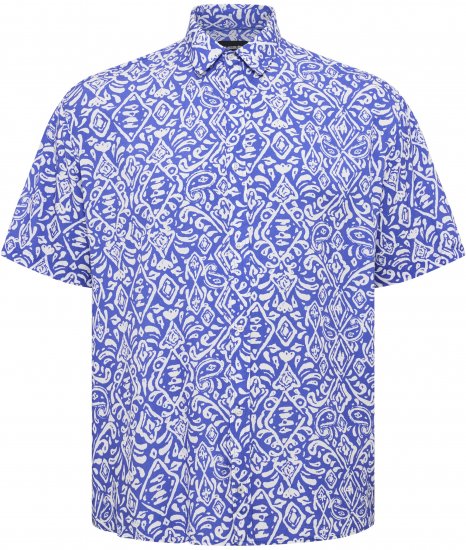 North Latitude Shirt Denim Printed Allover Blue - Ризи - мъжки ризи големи размери