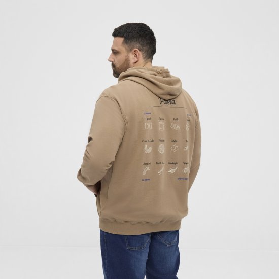 North Latitude Hoodie with Zipper Dark Sand - Суичъри & cуичъри с качулка - мъжки суичъри големи размери