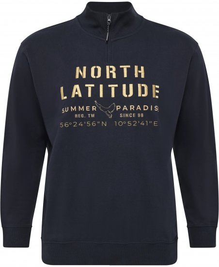 North Latitude Sweatshirt Half-Zip Navy - МЪЖКО ОБЛЕКЛО MT-6XLT - дрехи за високи мъже