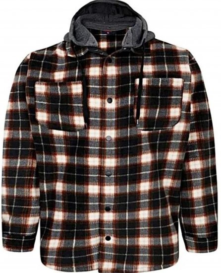 Espionage Fleece Shirt Jacket with Removable Hood Black - Якета - мъжки якета големи размери