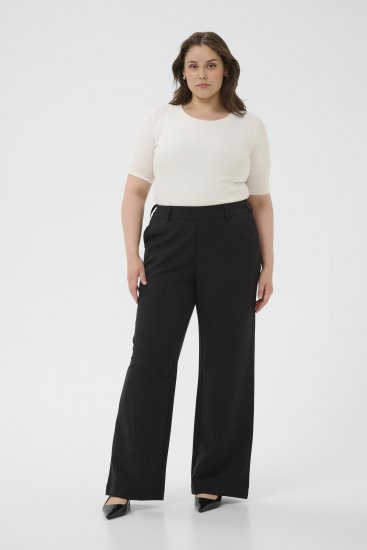 Kaffe Curve Halley Панталон Черен - Дамски Дънки & Панталони в Големи Размери – Plus Size - 