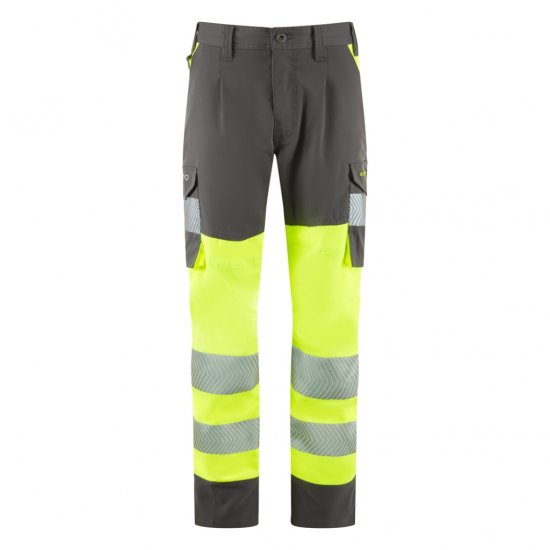 Leo Beckamoor Leo EcoViz Womens Stretch Cargo Trousers Yellow/Grey - Работно облекло - 