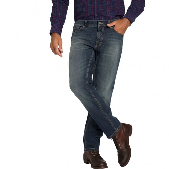 JP1880 Jeans Straight Fit Super Stretch Denim Used Blue - Дънки и панталони - мъжки Дънки и панталони големи размери