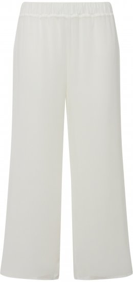 Ulla Popken Layered Chiffon Wide Leg Pants White - Дамски Дънки & Панталони в Големи Размери – Plus Size - 