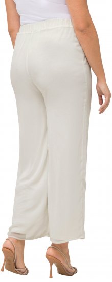 Ulla Popken Layered Chiffon Wide Leg Pants White - Дамски Дънки & Панталони в Големи Размери – Plus Size - 
