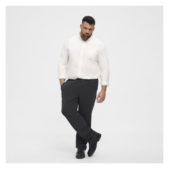 North Latitude Dress Pants Elastic Waist Dark Grey Melange - Панталони - мъжки панталони големи размери