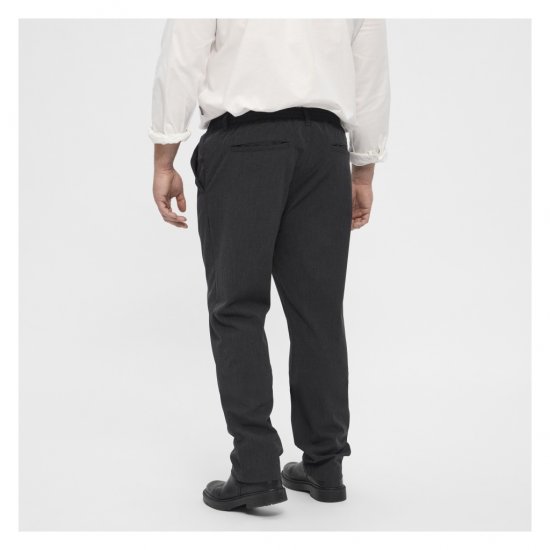 North Latitude Dress Pants Elastic Waist Dark Grey Melange - Панталони - мъжки панталони големи размери