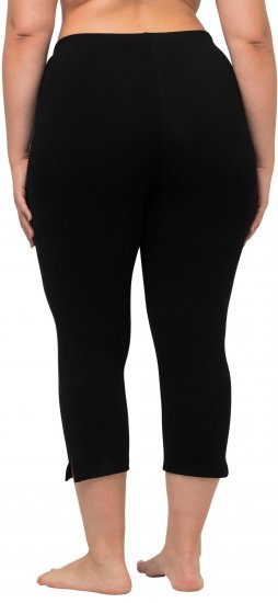 Ulla Popken Basic Stretch Knit Capris Black - Дамски Дънки & Панталони в Големи Размери – Plus Size - 