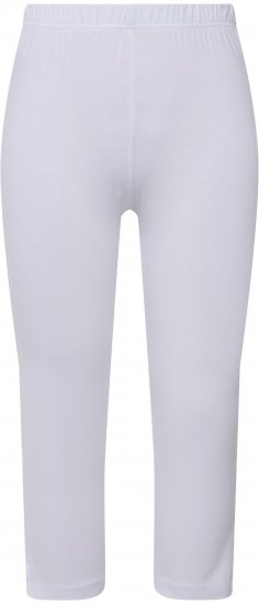 Ulla Popken Basic Stretch Knit Capris White - Дамски Дънки & Панталони в Големи Размери – Plus Size - 