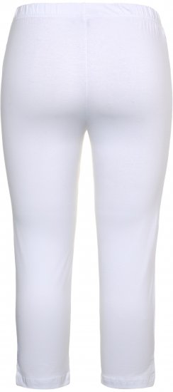 Ulla Popken Basic Stretch Knit Capris White - Дамски Дънки & Панталони в Големи Размери – Plus Size - 
