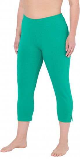 Ulla Popken Basic Stretch Knit Capris Green - Дамски Дънки & Панталони в Големи Размери – Plus Size - 