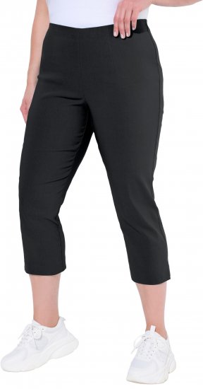 Ulla Popken Stretch Basic Bengaline Capri Pants Black - Дамски Дънки & Панталони в Големи Размери – Plus Size - 