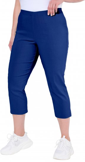 Ulla Popken Stretch Basic Bengaline Capri Pants Blue - Дамски Дънки & Панталони в Големи Размери – Plus Size - 