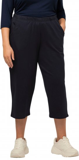 Ulla Popken Pull On Knit Elastic Waist Pocket Crop Pants Blue - Дамски Дънки & Панталони в Големи Размери – Plus Size - 
