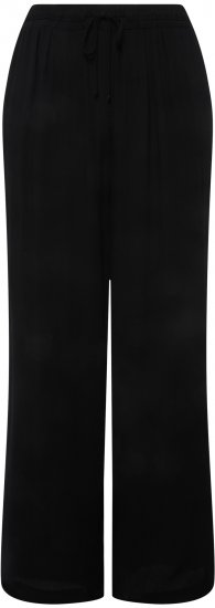 Ulla Popken Viscose Crinkle Drawstring Elastic Waist Pants Black - Дамски Дънки & Панталони в Големи Размери – Plus Size - 
