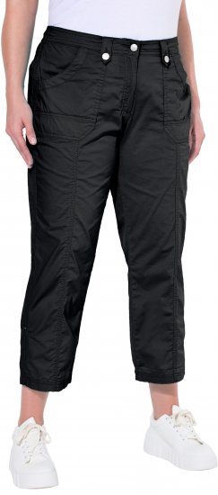 Ulla Popken Roll Tab Hem Stretch Cargo Pants Black - Дамски Дънки & Панталони в Големи Размери – Plus Size - 