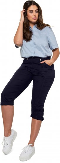 Ulla Popken Roll Tab Hem Stretch Cargo Pants Navy - Дамски Дънки & Панталони в Големи Размери – Plus Size - 