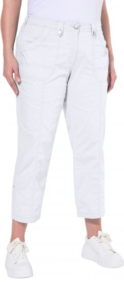 Ulla Popken Roll Tab Hem Stretch Cargo Pants White - Дамски Дънки & Панталони в Големи Размери – Plus Size - 