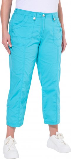 Ulla Popken Roll Tab Hem Stretch Cargo Pants Deep Aqua - Дамски Дънки & Панталони в Големи Размери – Plus Size - 