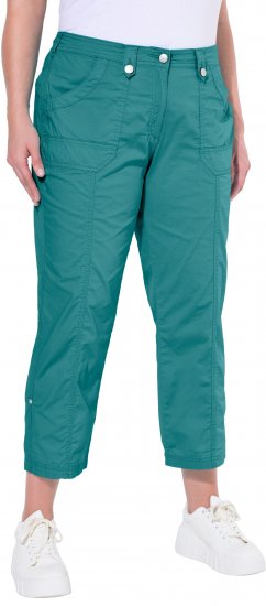 Ulla Popken Roll Tab Hem Stretch Cargo Pants Teal - Дамски Дънки & Панталони в Големи Размери – Plus Size - 