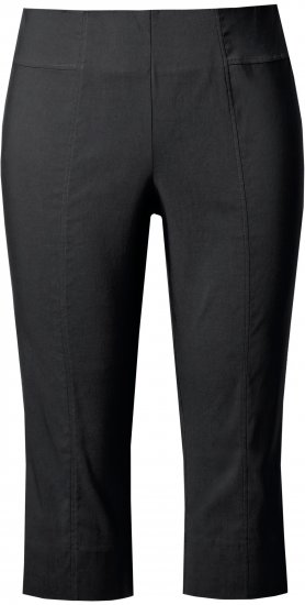 Ulla Popken Bengaline Elastic Waist Stretch Capri Pants Black - Дамски Дънки & Панталони в Големи Размери – Plus Size - 