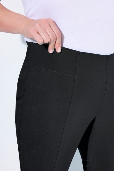 Ulla Popken Bengaline Elastic Waist Stretch Capri Pants Black - Панталони от плат - Дамски широки панталони макси размер