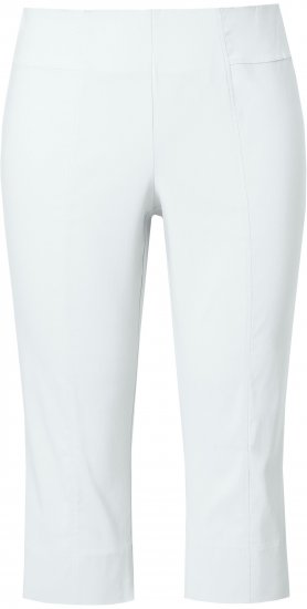 Ulla Popken Bengaline Elastic Waist Stretch Capri Pants Snow White - Дамски Дънки & Панталони в Големи Размери – Plus Size - 