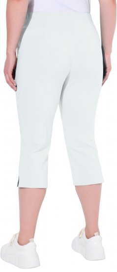 Ulla Popken Bengaline Elastic Waist Stretch Capri Pants Snow White - Дамски Дънки & Панталони в Големи Размери – Plus Size - 