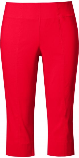 Ulla Popken Bengaline Elastic Waist Stretch Capri Pants Red - Дамски Дънки & Панталони в Големи Размери – Plus Size - 