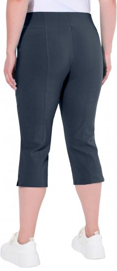 Ulla Popken Bengaline Elastic Waist Stretch Capri Pants Navy Blue - Дамски Дънки & Панталони в Големи Размери – Plus Size - 