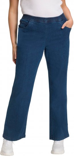 Ulla Popken Wide Leg Elastic Waist Mary Fit Marlene Stretch Jeans Denim Blue - Дамски Дънки & Панталони в Големи Размери – Plus Size - 