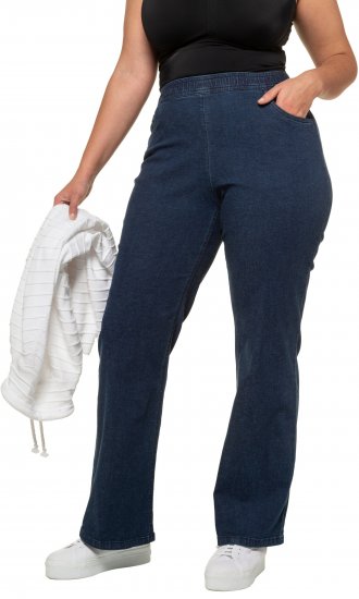 Ulla Popken Wide Leg Elastic Waist Mary Fit Marlene Stretch Jeans Denim Blue - Дамски Дънки & Панталони в Големи Размери – Plus Size - 