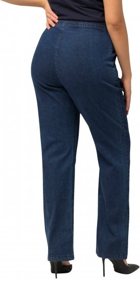 Ulla Popken Straight Leg Elastic Waist Mandy Fit Stretch Jeans Denim Blue - Дамски Дънки & Панталони в Големи Размери – Plus Size - 