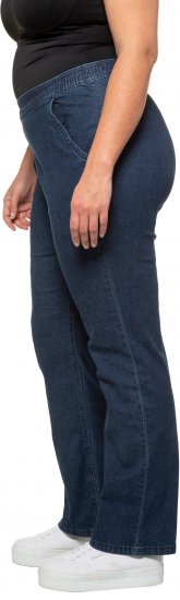 Ulla Popken Straight Leg Elastic Waist Mandy Fit Stretch Jeans Denim Blue - Дамски Дънки & Панталони в Големи Размери – Plus Size - 