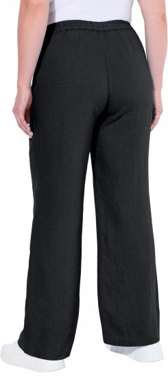 Ulla Popken Drawstring Elastic Waist Mary Fit Linen Pants Black - Дамски Дънки & Панталони в Големи Размери – Plus Size - 