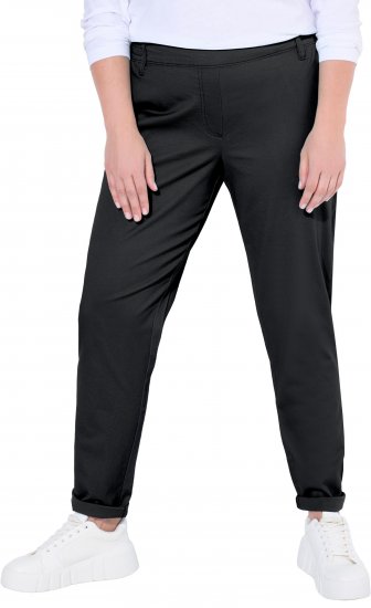 Ulla Popken Chino Elastic Waist Stretch Cotton Pants Black - Дамски Дънки & Панталони в Големи Размери – Plus Size - 