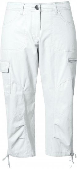 Ulla Popken Stretch Cotton Cargo Crop Pants Snow White - Дамски Дънки & Панталони в Големи Размери – Plus Size - 