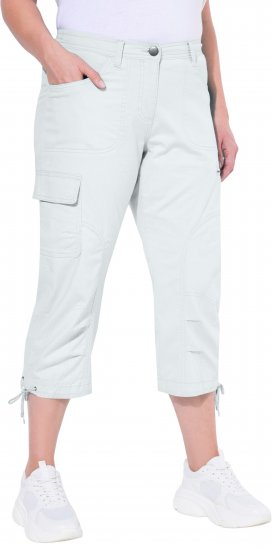 Ulla Popken Stretch Cotton Cargo Crop Pants Snow White - Дамски Дънки & Панталони в Големи Размери – Plus Size - 