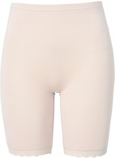 Ulla Popken Lace Hem Stretch Viscose Knit Bicycle Length Lounge Shorts Beige - Дамски Дънки & Панталони в Големи Размери – Plus Size - 
