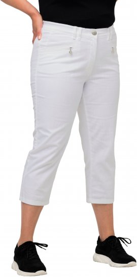 Ulla Popken Mony Stretch Capri Pants Snow White - Дамски Дънки & Панталони в Големи Размери – Plus Size - 