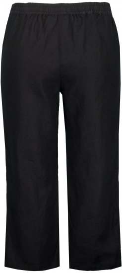 Ulla Popken Cool Linen Elastic Waist Capri Pants Black - Дамски Дънки & Панталони в Големи Размери – Plus Size - 