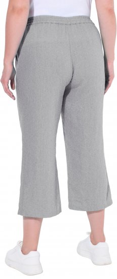 Ulla Popken Cool Linen Elastic Waist Capri Pants Light Grey Melange - Дамски Дънки & Панталони в Големи Размери – Plus Size - 