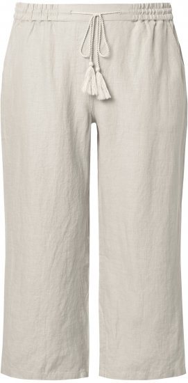 Ulla Popken Cool Linen Elastic Waist Capri Pants Brown - Дамски Дънки & Панталони в Големи Размери – Plus Size - 
