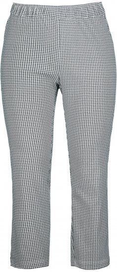Ulla Popken Check Bengaline Slim Leg Sienna Fit Stretch Crop Pants Black - Дамски Дънки & Панталони в Големи Размери – Plus Size - 