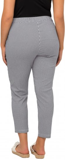 Ulla Popken Check Bengaline Slim Leg Sienna Fit Stretch Crop Pants Black - Дамски Дънки & Панталони в Големи Размери – Plus Size - 