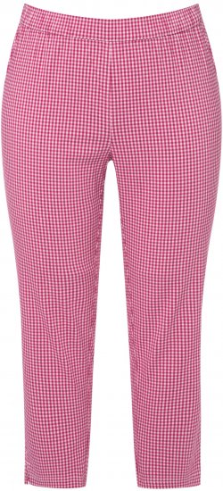 Ulla Popken Check Bengaline Slim Leg Sienna Fit Stretch Crop Pants Pale Lilac - Дамски Дънки & Панталони в Големи Размери – Plus Size - 