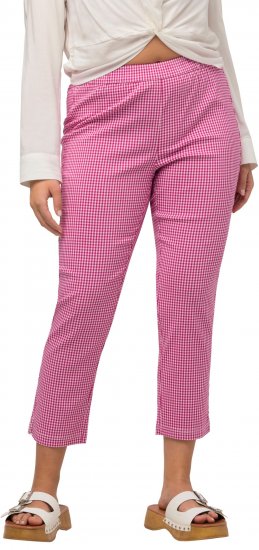 Ulla Popken Check Bengaline Slim Leg Sienna Fit Stretch Crop Pants Pale Lilac - Дамски Дънки & Панталони в Големи Размери – Plus Size - 