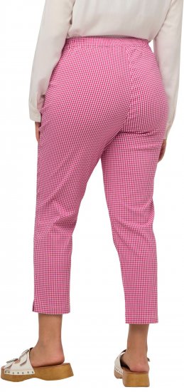 Ulla Popken Check Bengaline Slim Leg Sienna Fit Stretch Crop Pants Pale Lilac - Дамски Дънки & Панталони в Големи Размери – Plus Size - 