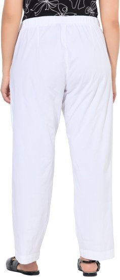 Ulla Popken Wide Leg Ruby Fit Stretch Chino Pants Snow White - Дамски Дънки & Панталони в Големи Размери – Plus Size - 